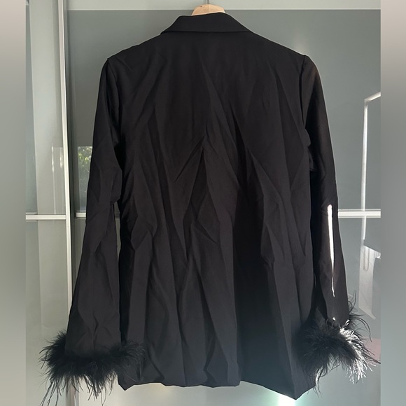 12th Tribe Tease Me Black Feather Blazer in Small - Picture 7 of 8